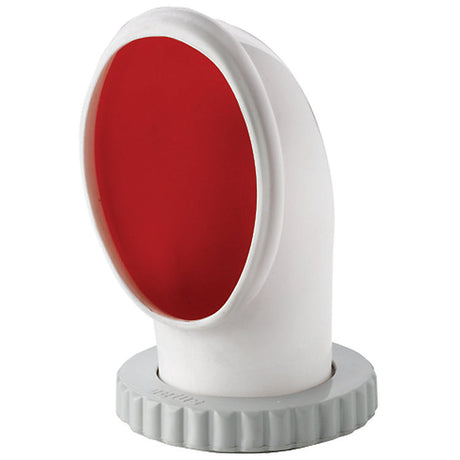 Däcksventilator i silikon med röd insida (Inkl. gängad ring / monteringsring)
