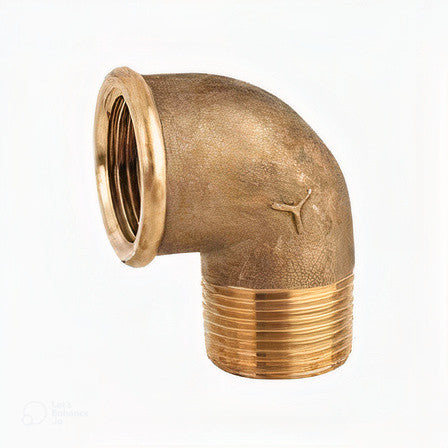 Rörvinkel mässing hane - hona