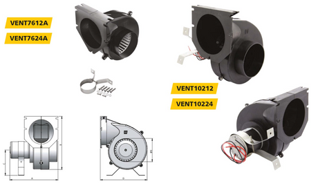 Motorrumsfläkt typ VENT76A och VENT102