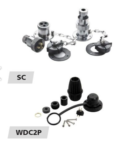 Vattentät däckskontakt typ SC och WDC2P
