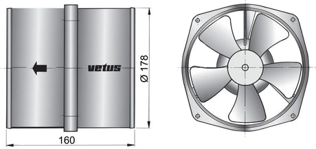 Motorrumsfläkt typ VENT178B