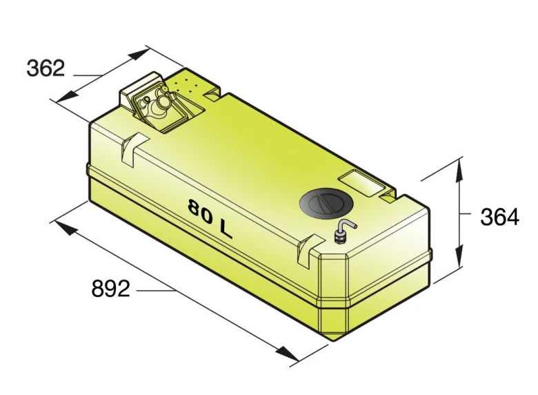 Färskvattensystem, vattendunk typ WTANKC