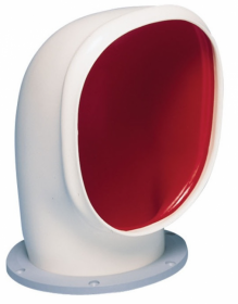 Däcksventilator i silikon med röd insida (Inkl. gängad ring / monteringsring)