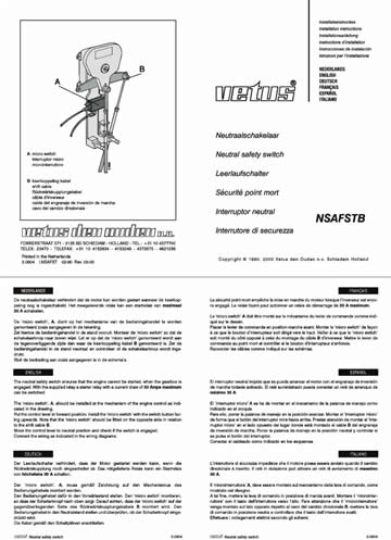 Säkerhetskontakt för friläge, 12 V (passar reglage RC, AFST, SICO och SISCO)