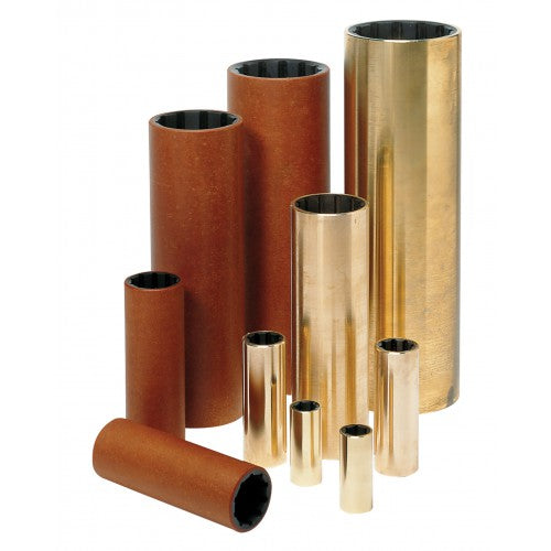 För axel med D. 35 mm, 50 mm utvändig diameter, längd 140 mm, med hölje av mässing