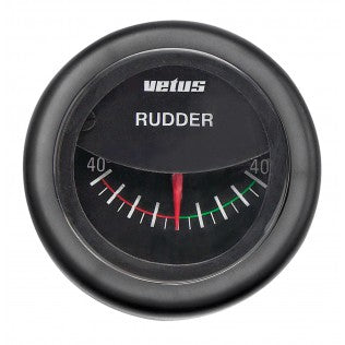 Roderlägesindikator, svart, 12/24 V, håltagningsmått. Ø 52 mm (exkl. givare)