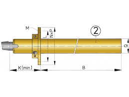 Hylsrör i stål med cutlass-lager, för 50 mm axel, längd 1000 mm