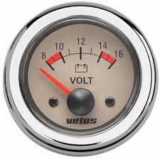 Voltmeter , 24 V (20-32V), håltagnings D. 52 mm
