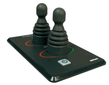 Kontrollpanel med två joysticks "sBabord ( ej tidsfördröjningsrelä), för bog-akterpropeller. 85x85mm