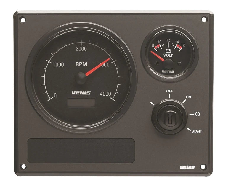 2:a gen motorpanel MP22, 12V, 2 svarta instrument, (0-4000 )